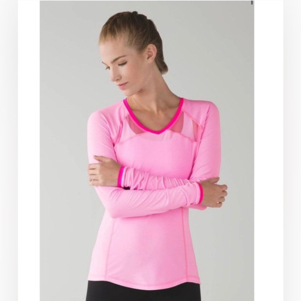 Lululemon Pace Pusher Long Sleeve in Pink - Size 6